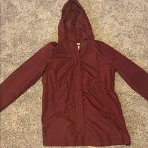 Zip and Button hooded rain coat
